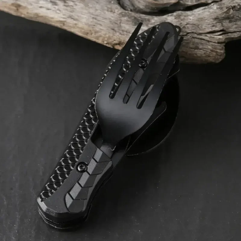 Multi-Tool Camping Folding Cutlery Set