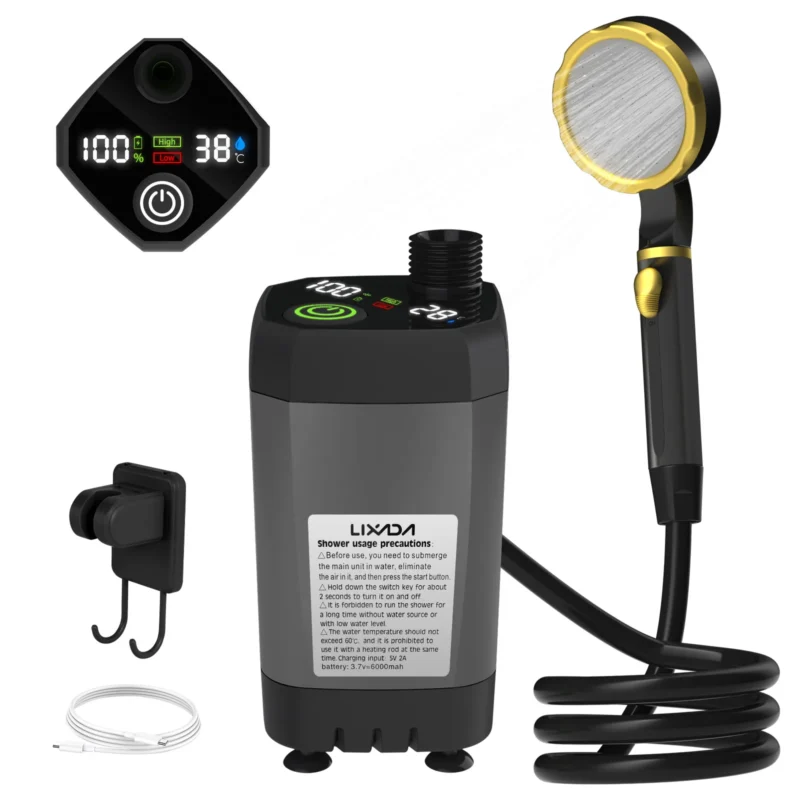 Portable Camping Shower Pump Kit with Digital Display